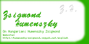 zsigmond humenszky business card